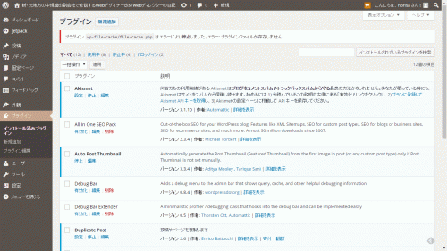「WP_File_Cache」トラブル03